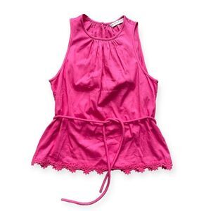 Trina Turk pink cotton sleeveless top size S 000176